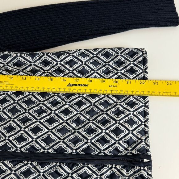 For Cynthia Navy Quilted Full Zip Ribbed Sweater Jacket PM - Picture 7 of 9